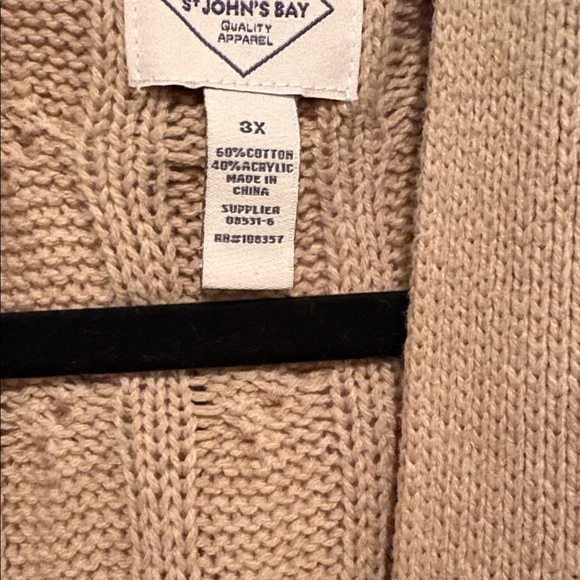 St. John's Bay Cable Knit Cardigan in Beige - Picture 4 of 7